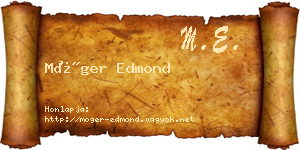 Móger Edmond névjegykártya